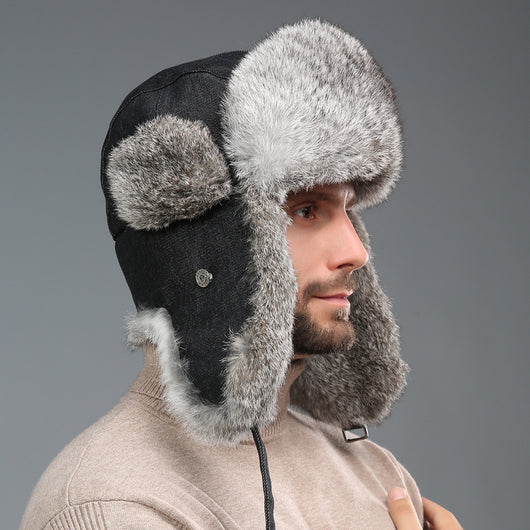 Gorro Térmico Unisex de Piel de Conejo con Protección Auditiva para Clima Frío - Image 13
