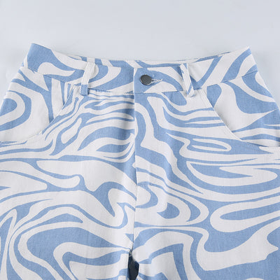 Pantalones Rectos Estampados Oversize para Mujer - Image 19
