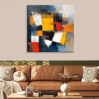 Cuadro Abstracto Moderno Óleo Sobre Lienzo Colorido Sin Marco para Decoración del Hogar - Image 9
