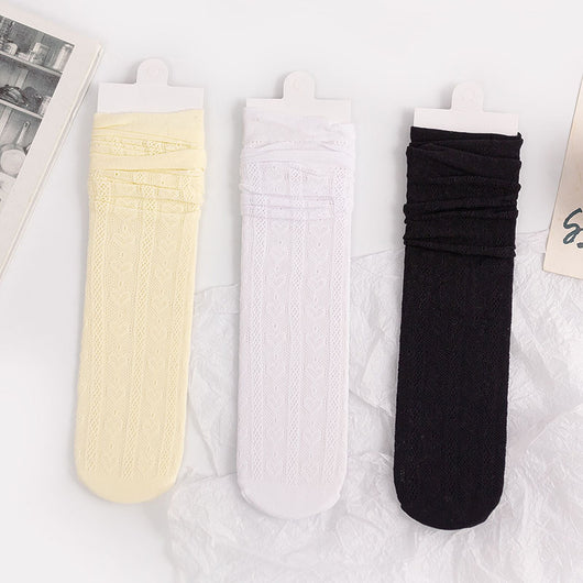 Calcetines JK Lolita Japonesa con Diseño Hueco y Detalle de Corazón - Image 12