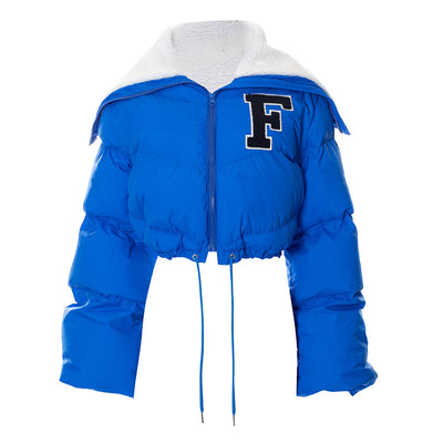 Chaqueta Acolchada Casual para Mujer con Cuello de Pelaje y Cordón Ajustable - Image 5