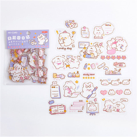 Cute cartoon animal stickers featuring bears and rabbits in various daily activities, packaged and displayed. - Image 11