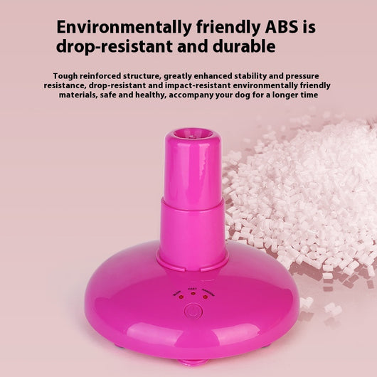 Pink automatic cat toy with a rotating pole and a brown feather attachment, measuring 15cm high. - Image 3
