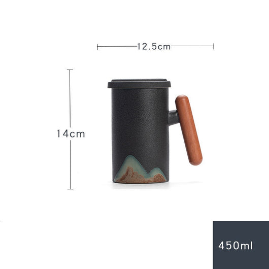 Taza de Té Artesanal con Asa de Madera, Filtro Integrado y Tapa - Image 11