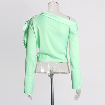 Blusa Larga Floral con Volantes y Diseño Patchwork para Mujer - Image 4