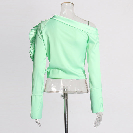 Blusa Larga Floral con Volantes y Diseño Patchwork para Mujer - Image 4