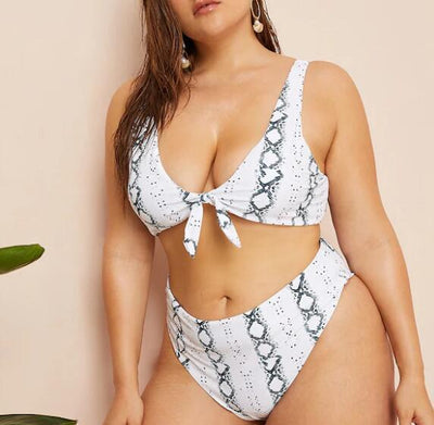 Traje de Baño Talla Grande con Nudo Cintura Alta Sensual - Image 9
