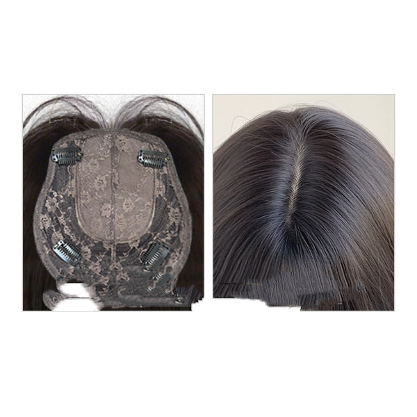 Extensión de Cabello con Flequillo Ondulado Natural y Transpirable