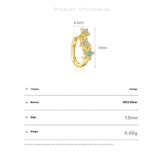 Aretes Estrella de Cinco Puntas en Plata 925 con Circón - Image 16