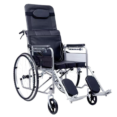 Silla de Ruedas Plegable Ligera con Inodoro Integrado para Adultos Mayores - Image 4