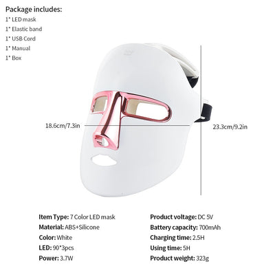 Mascarilla Facial con Luz LED de 7 Colores - Instrumento de Belleza Profesional - Image 5