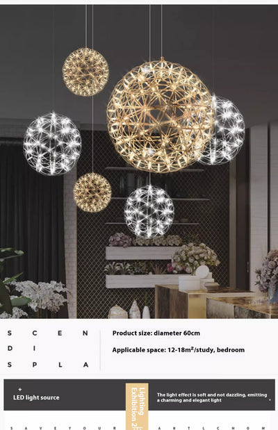 Lámpara Colgante Esférica LED Creativa para Salones de Eventos - Image 12