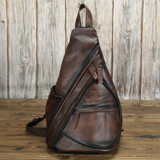 Mochila de Cuero Vintage con Bandolera Diagonal - Estilo Clásico - Image 23
