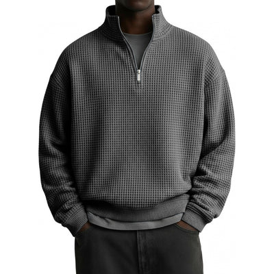 Sudadera Hoodie Digital Floral con Cierre Medio - Tejido Waffle para Hombre - Image 10