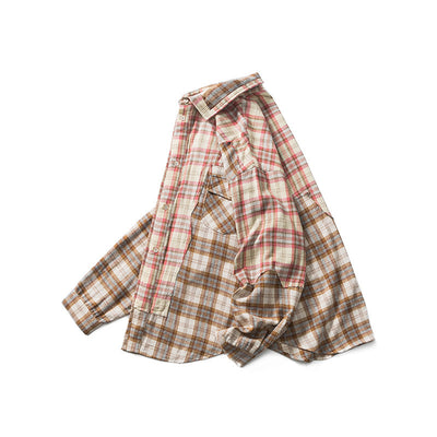 Camisa de Cuadros Combinados Manga Larga Unisex - Image 7