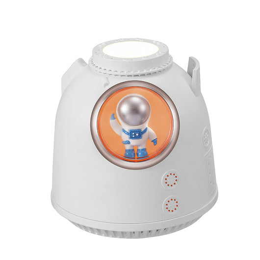 White spaceman humidifier with an orange-lit window featuring a small astronaut figure and a glowing top light. - Image 5