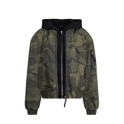Chamarra Acolchada Estilo Camuflaje Desgastado con Diseño Superposado - Image 5