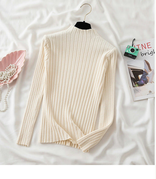 Suéter de Cuello Alto Coreano - Prenda Base Tejida para Otoño e Invierno - Image 17