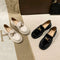 Women's British Style Leather Shoes with Chunky Heel