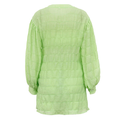Conjunto de 3 Piezas: Blusa Suelta Manga Larga, Short Cintura Alta - Image 38