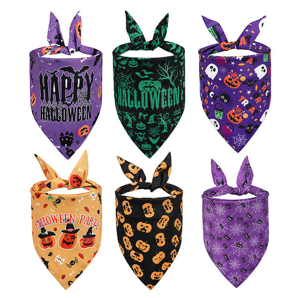 Pañuelo Triangular Absorbente para Mascotas - Diseño Halloween