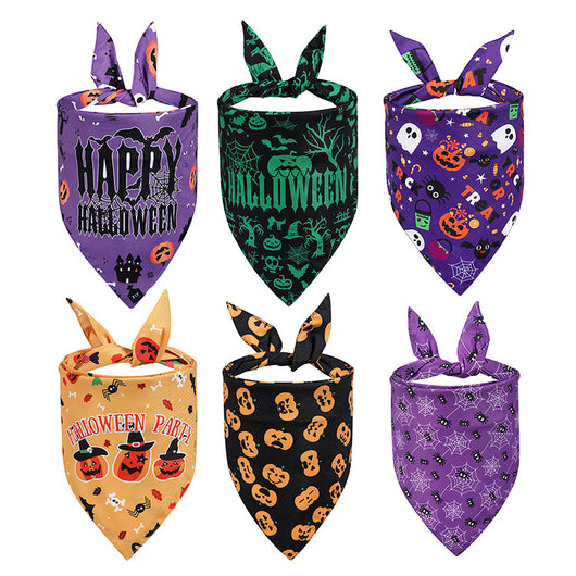 Pañuelo Triangular Absorbente para Mascotas - Diseño Halloween