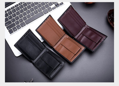 Billetera Corta de Cuero Genuino para Hombre - Diseño Trifold - Image 30