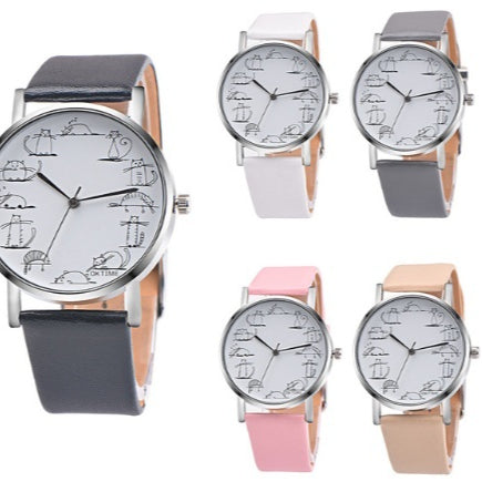 Reloj Infantil Gato Adorable para Estudiantes