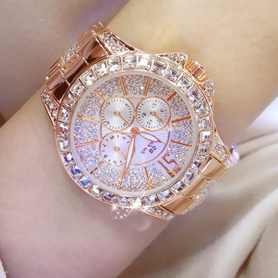 Reloj de Tres Ojos con Cristal Diamante Completo, Esfera Grande y Resistencia al Agua - Image 10