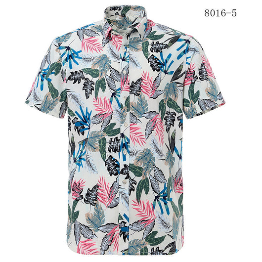 Camisa de manga corta estampada para hombre estilo europeo - Image 9