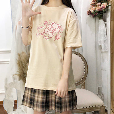 Playera de Algodón Talla Grande para Mujer, Cuello Redondo y Manga Corta - Image 3