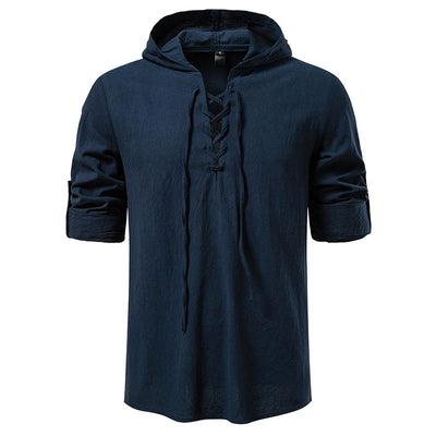 Camisa Pirata Medieval de Algodón y Lino con Cordón para Hombre - Image 17
