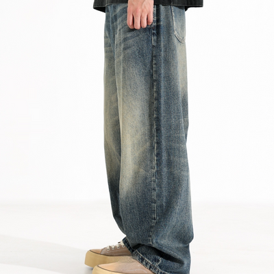 Jeans Anchos Retro Americano de Cintura Suelta para Hombre - Image 5