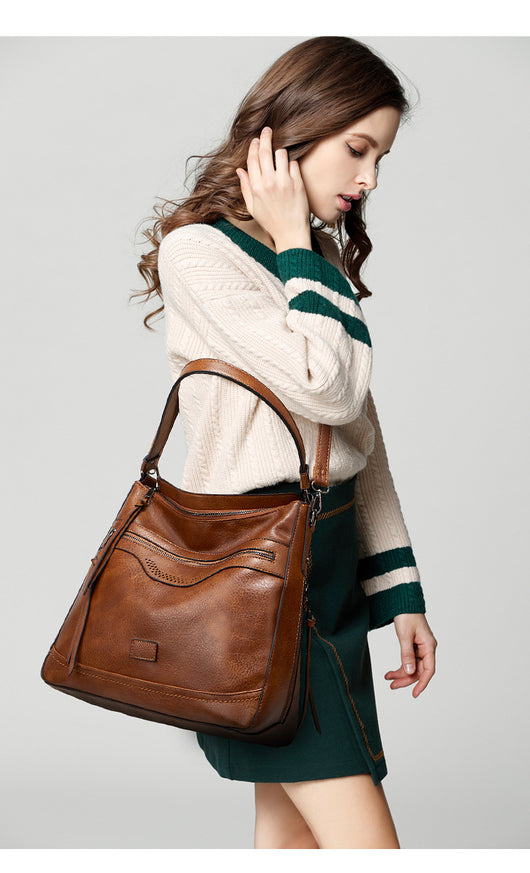 Bolso Tote Vintage de Un Solo Hombro en Cuero Suave - Image 10