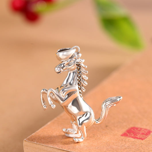 Colgante del Caballo del Zodiaco con Acabado Envejecido - Image 4