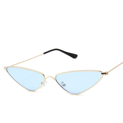 Small frame triangle sunglasses with silver metal frames and vibrant yellow lenses, featuring black temple tips. - Image 13