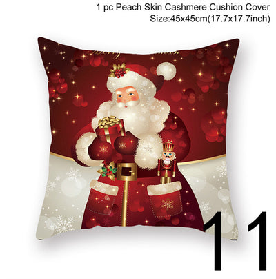 Funda de Almohada Navideña con Estampado Santa para Decoración del Hogar - Image 16
