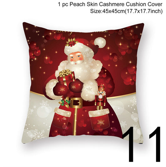 Funda de Almohada Navideña con Estampado Santa para Decoración del Hogar - Image 16