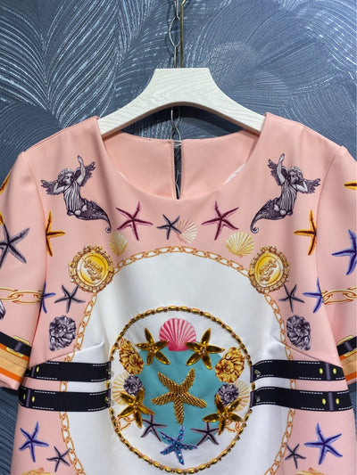 Conjunto Estampado: Blusa Manga Corta Cuello Redondo + Pantalón - Image 12