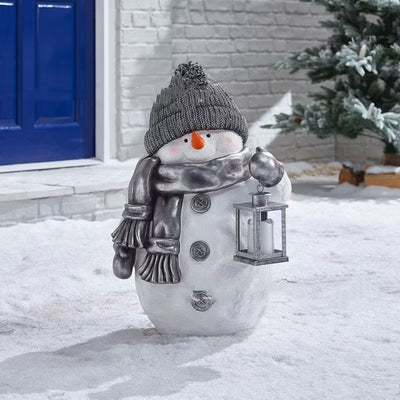 Adornos Navideños Muñeco de Nieve con Chaqueta Roja Acolchada - Image 9