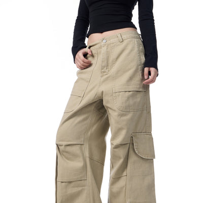 Pantalones Cargo Vintage Arrugados Estilo Americano - Image 10