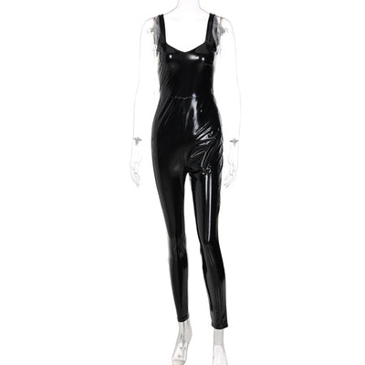 Jumpsuit de Cuero PU con Cierre para Mujer - Diseño Ajustado para Fiesta - Image 15