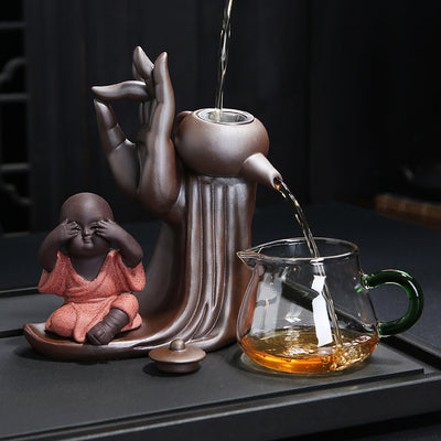 Juego de Té de Arena Púrpura con Utensilios de Ceremonia Ébano - Image 4