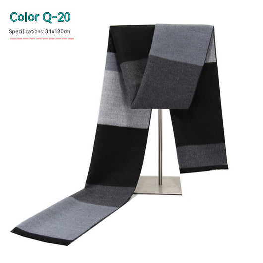 Bufanda de Invierno Rayada en Cashmira Artificial para Hombre - Image 20
