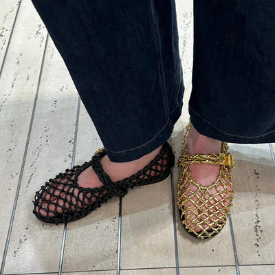 Zapatos Mary Jane Tejidos con Diseño Hueco - Comodidad y Estilo