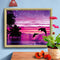 Cuadro de Pintura de Diamantes Delfín con Mosaico de Cristales Redondo para Decoración del Hogar