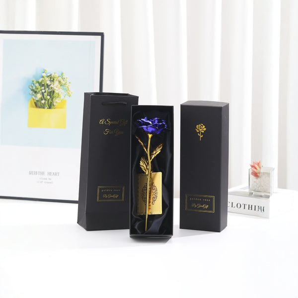 Rosa Dorada con Lámina de Oro - Regalo Creativo Perfecto para Niñas