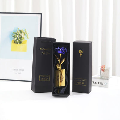 Rosa Dorada con Lámina de Oro - Regalo Creativo Perfecto para Niñas