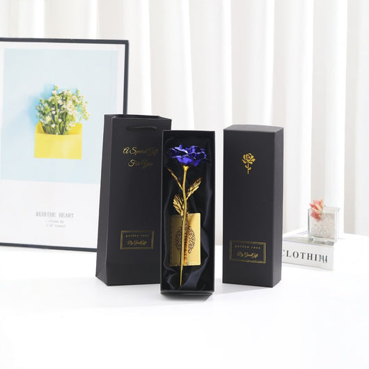 Rosa Dorada con Lámina de Oro - Regalo Creativo Perfecto para Niñas