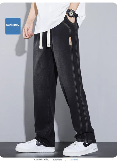 Pantalones Casuales Hombre Cintura Elástica Estilo Retro Americano - Image 21